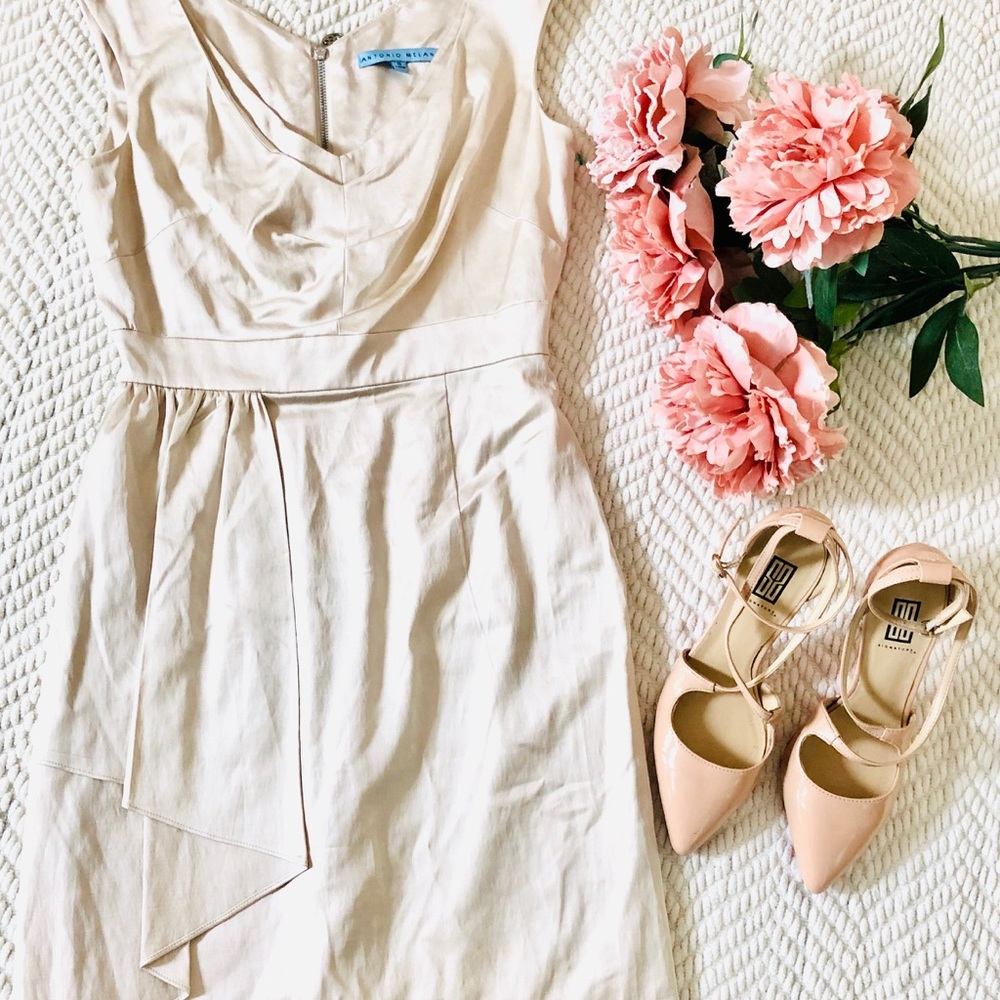 Antonio Milani Nude Satin Dress Size 0